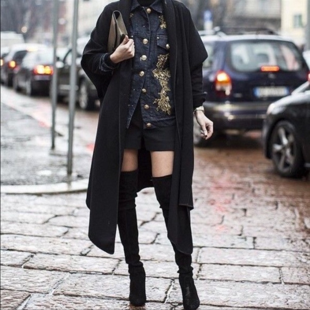 Boho Fabulous black over the knee boots IMPORTED FROM PARIS - Picture 4 of 9